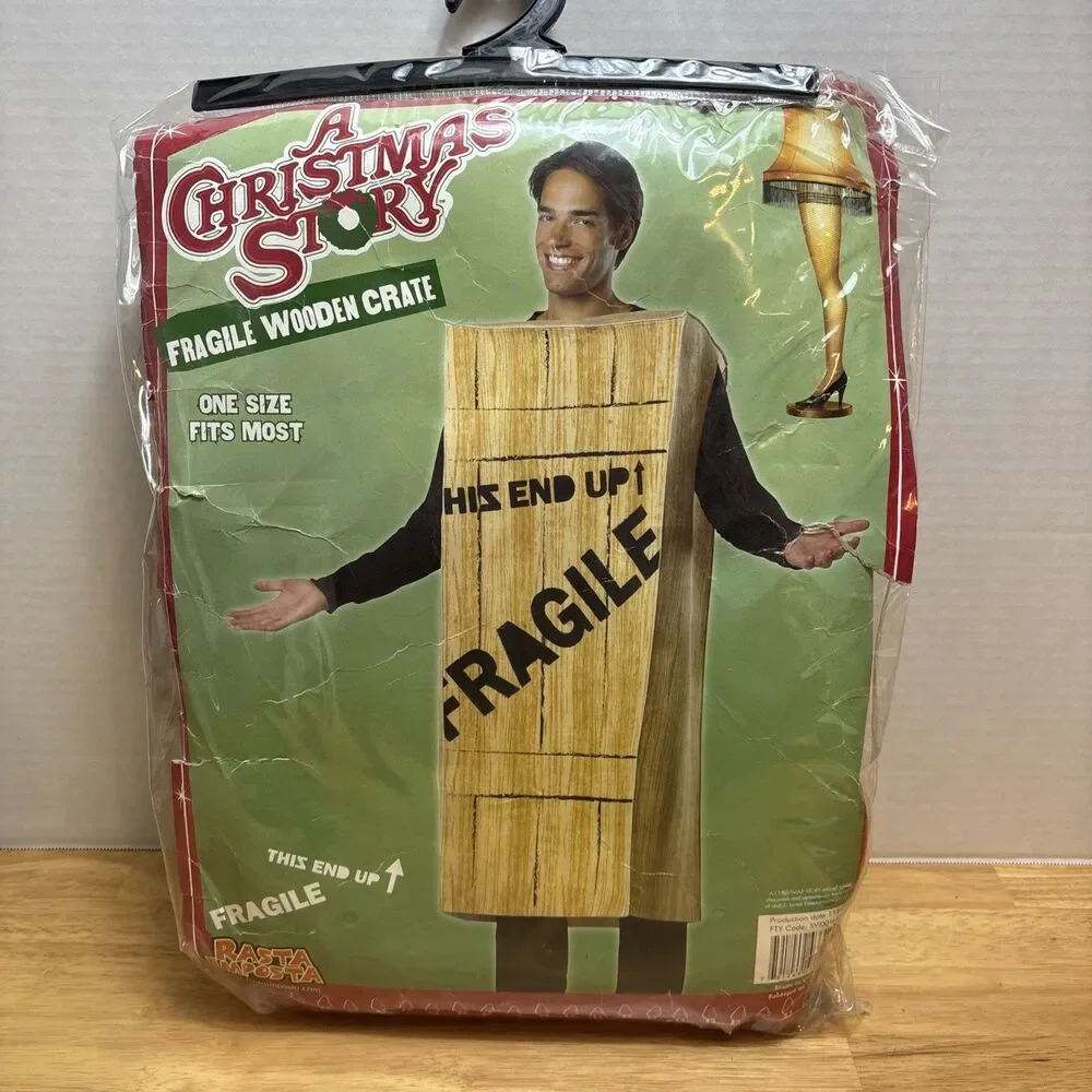 Rasta Imposta Fragile Crate Costume Funny Story Christmas Leg Lamp Box Adult One